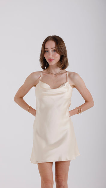 mini silk dresses for women Silk Mini Dress – Buttermilk – Kmono Apparel